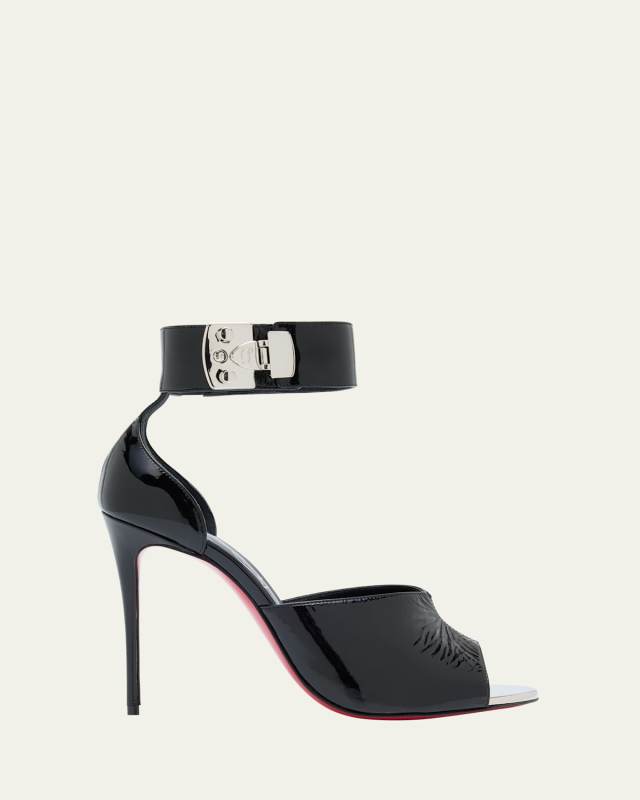 Lock Me Up Ankle-Cuff Red Sole Sandals